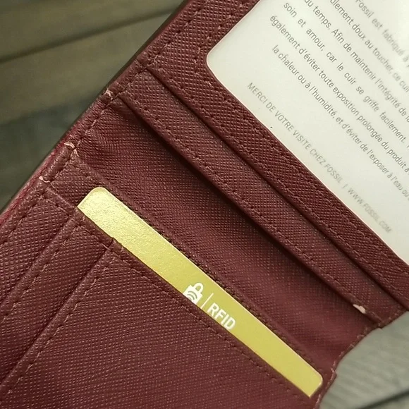 Fossil Emma Mini Wallet RFID Leather Multicolor Patchwork - Picture 11 of 15